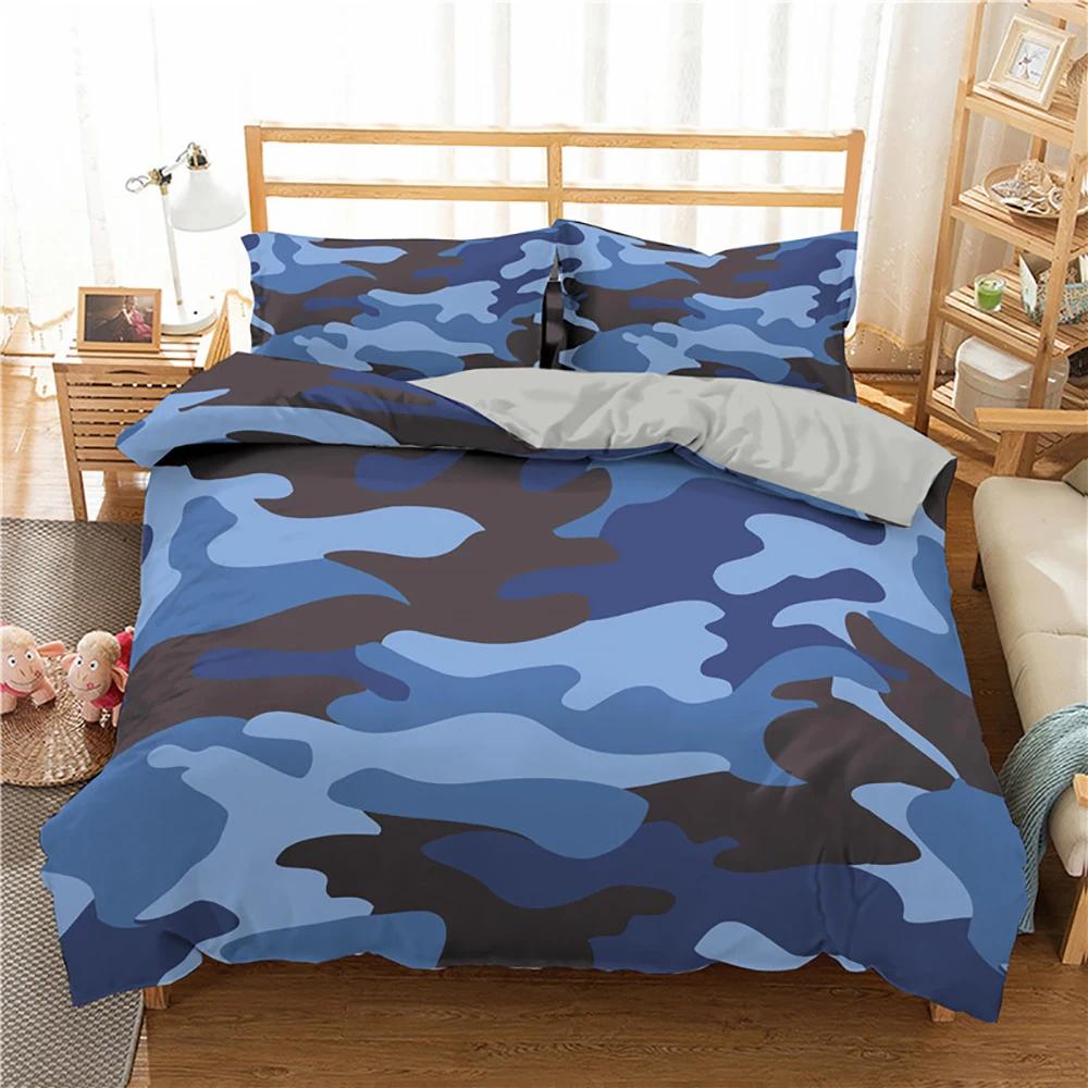 Camouflage Bedding Set Boy Teen Kids Abstract Duvet Cover with Pillowcase King Queen Twin Size Polyester Comforter Cover 2/3Pcs