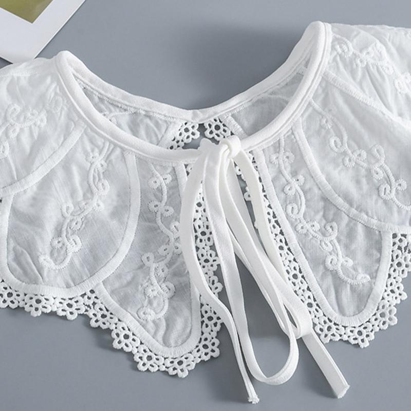 False Collar Dickey Collar Embroidery Collar Venise Lace Up Neckline Easy To Wear Detachable Collar Women