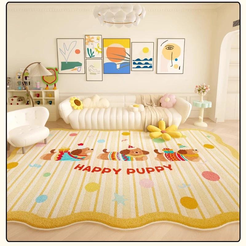 Irregular Shapes Rugs for Bedroom Cartoon Style Living Room Decoration Pink Carpet Home Fluffy Soft Rug Thicken Plush Lounge Mat