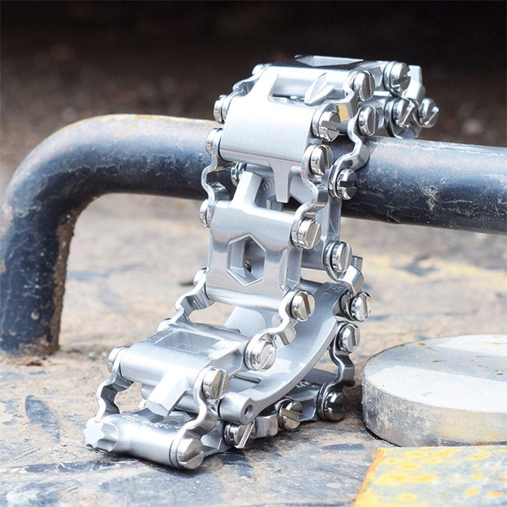 Ручная цепь из нержавеющей стали, носимый шестигранный ключ, отвертка, открывалка для бутылок, инструмент для улицы, браслет