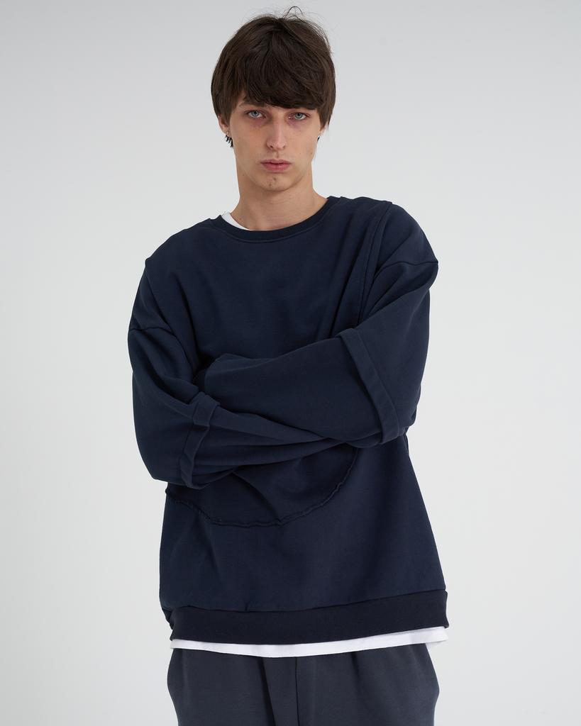 TENER Cut-Out Oversized Sweatshirt Navy