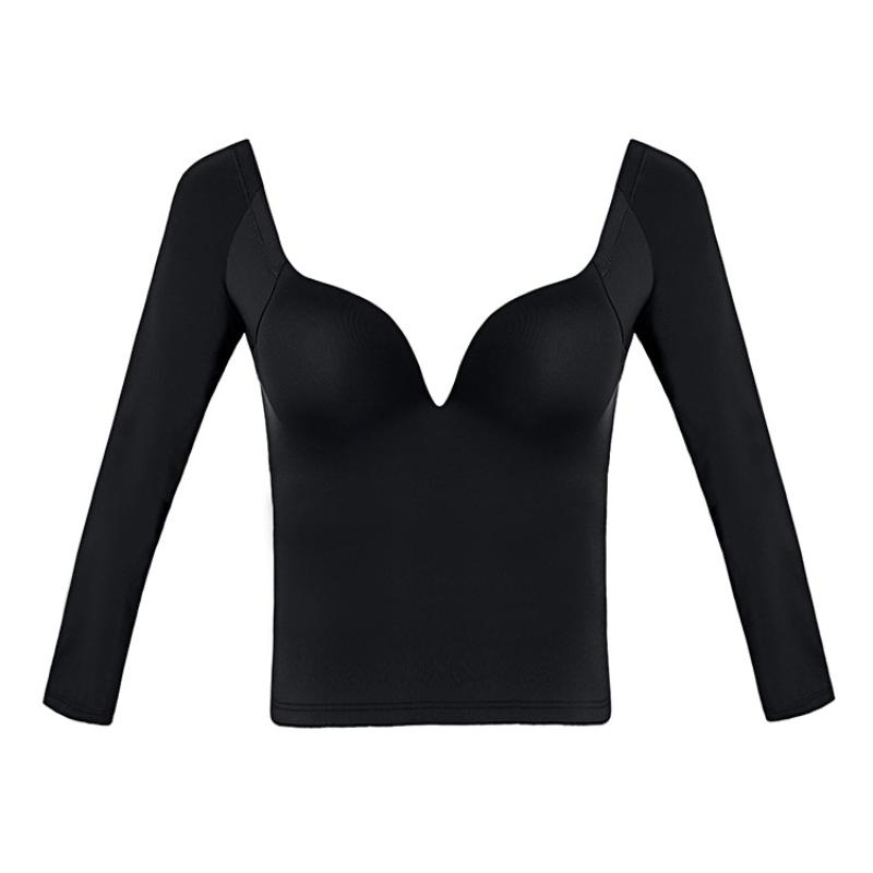 Заверните и отрегулируйте форму спины. Бюстгальтер с гладкой поверхностью, длинными рукавами и снизу со стальными кольцами. Наденьте сексуальное нижнее белье снаружи.