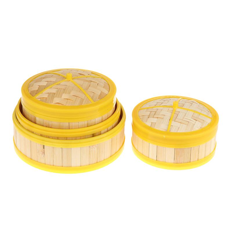 1 шт. 5-6,5 дюймов Готовьте липкий рис Приготовление китайской еды Ручная работа Пароварка-корзина с крышкой Бамбуковая кухонная посуда Пароварка для пельменей