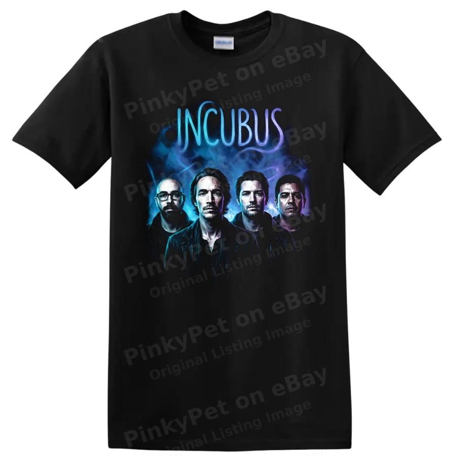 Футболка с портретом альтернативной рок-группы Incubus, неоново-синяя, фиолетовая, концертная футболка для фаната