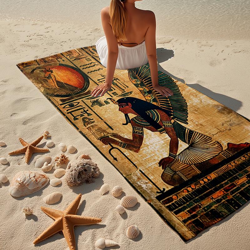 Egyptian Love Story Beach Towel, Super Soft Microfiber, Gift for Her/Him, Birthday, for Pool, Beach, Travel, Home Decor Fan gifts