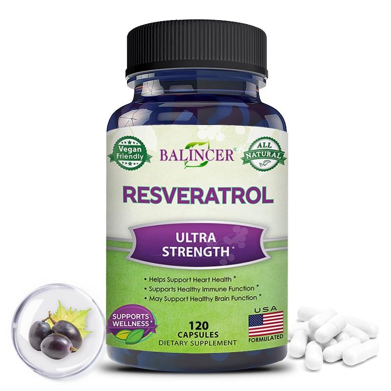 Resveratrol Supplement Capsules, Balincer, 120 Veggie Capsules