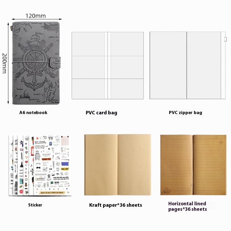 Vintage Strap Handbook Set Creative Note Diary Kraft Paper Notebook