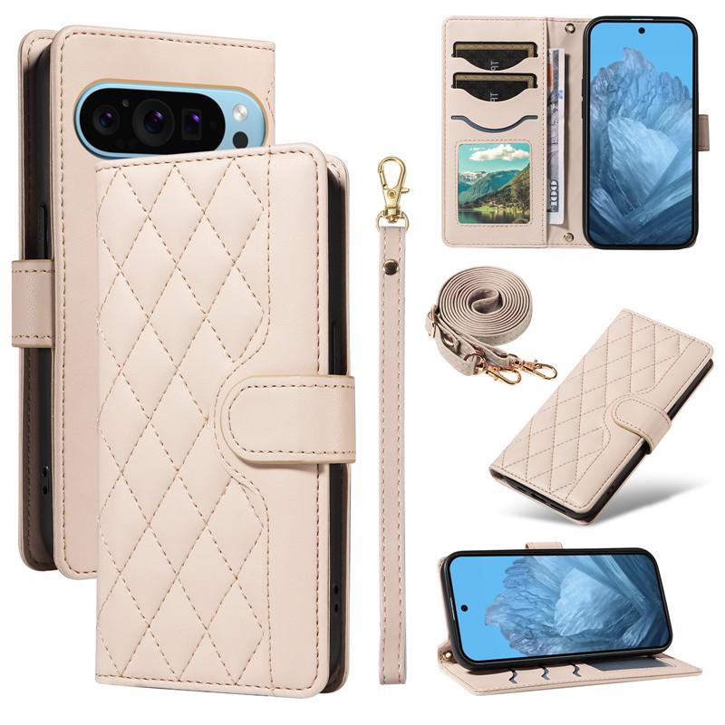 Кошелек-чехол с ремешком на шею из кожи для Google Pixel 9 Pro XL 9A 8 8A 7 7A 6A Pixel9 Pixel8 Pixel7 Сумка через плечо Чехол-книжка