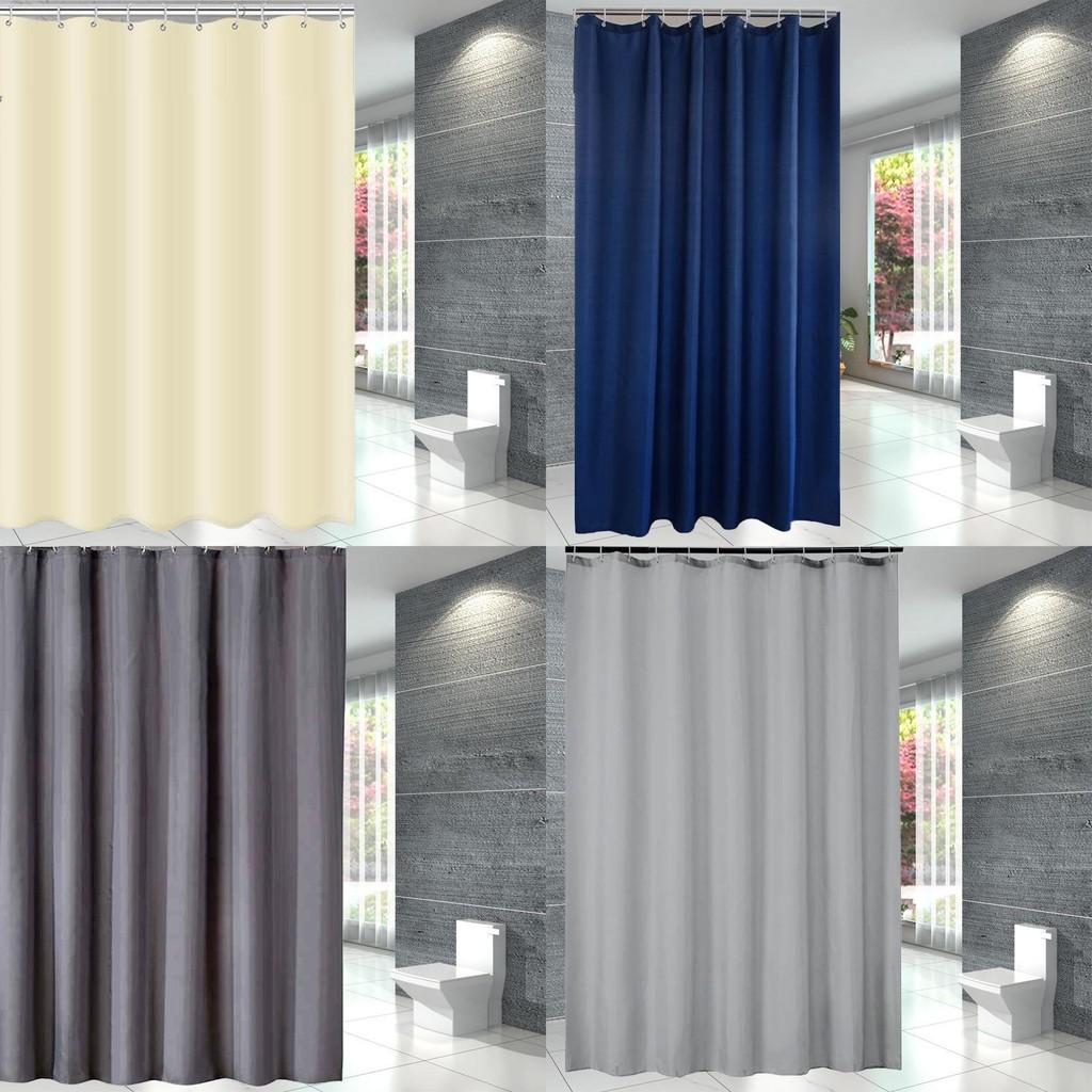 Цвет Однотонный Водонепроницаемый Полиэстер Набор Крючков для Шторы для Душа Для Декора Ванной Комнаты