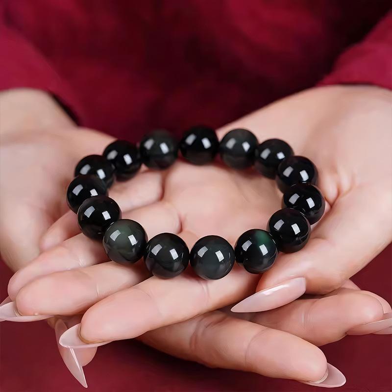 Gold Sheen Obsidian Beaded Bracelet for Men and Women