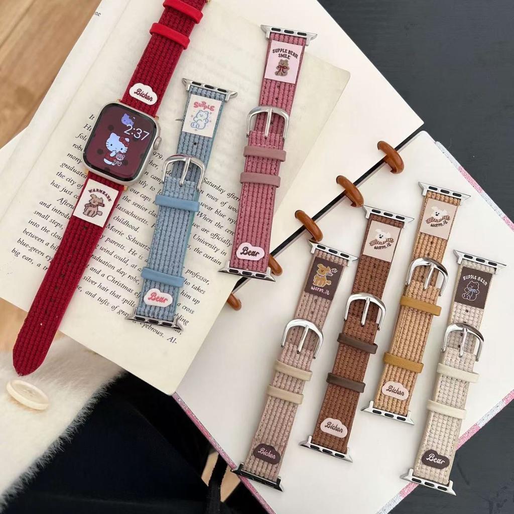 Милый Медвежонок Щенок Вафельный Флисовый Ремешок Для Apple Apple Watch Watch Iwatch109876