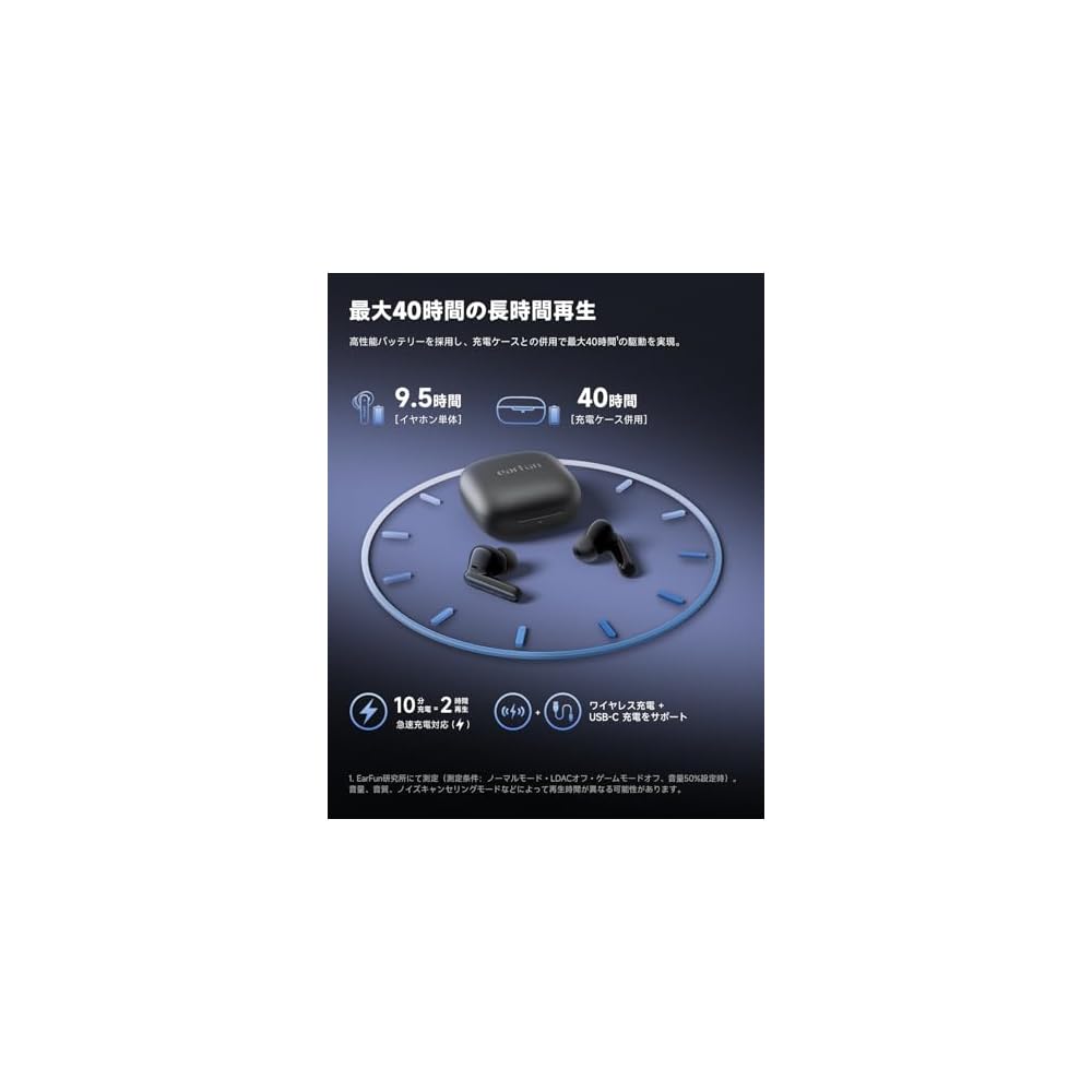 EarFun Air Pro 4i Wireless Earbuds Bluetooth Noise Cancelling with Microphone Black