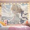 Violet Eternal Garden Cartoon Tapestry Soft Aesthetic Wall Hanging Anime Background Fabric for Bedroom Dorm Home Decor