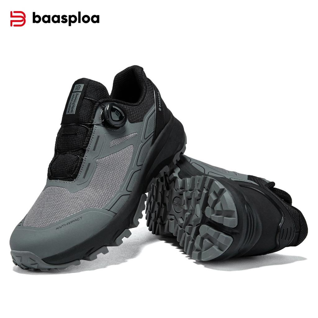 BAASPLOA Мужские походные ботинки для активного отдыха, походная обувь, мужская, с вращающейся пряжкой, легкая, нескользящая, мужской бренд для активного отдыха, мужская обувь, зимняя, обновленная, утолщенная