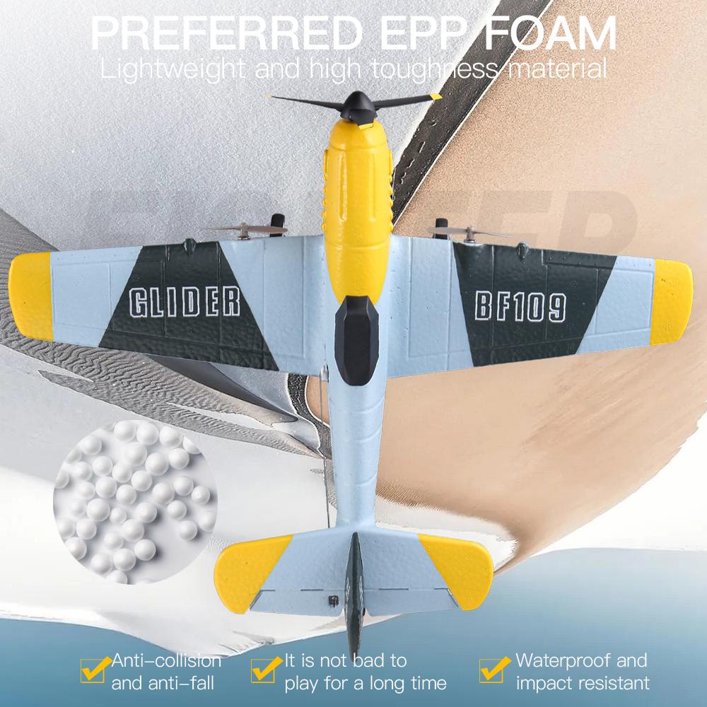 2024 НОВЫЙ BF109 RC Самолет 2.4G 3CH EPP Foam Дистанционное Управление Истребитель Фиксированный Размах Крыльев Планер Открытый RTF RC Warbird Самолет Игрушки Подарки