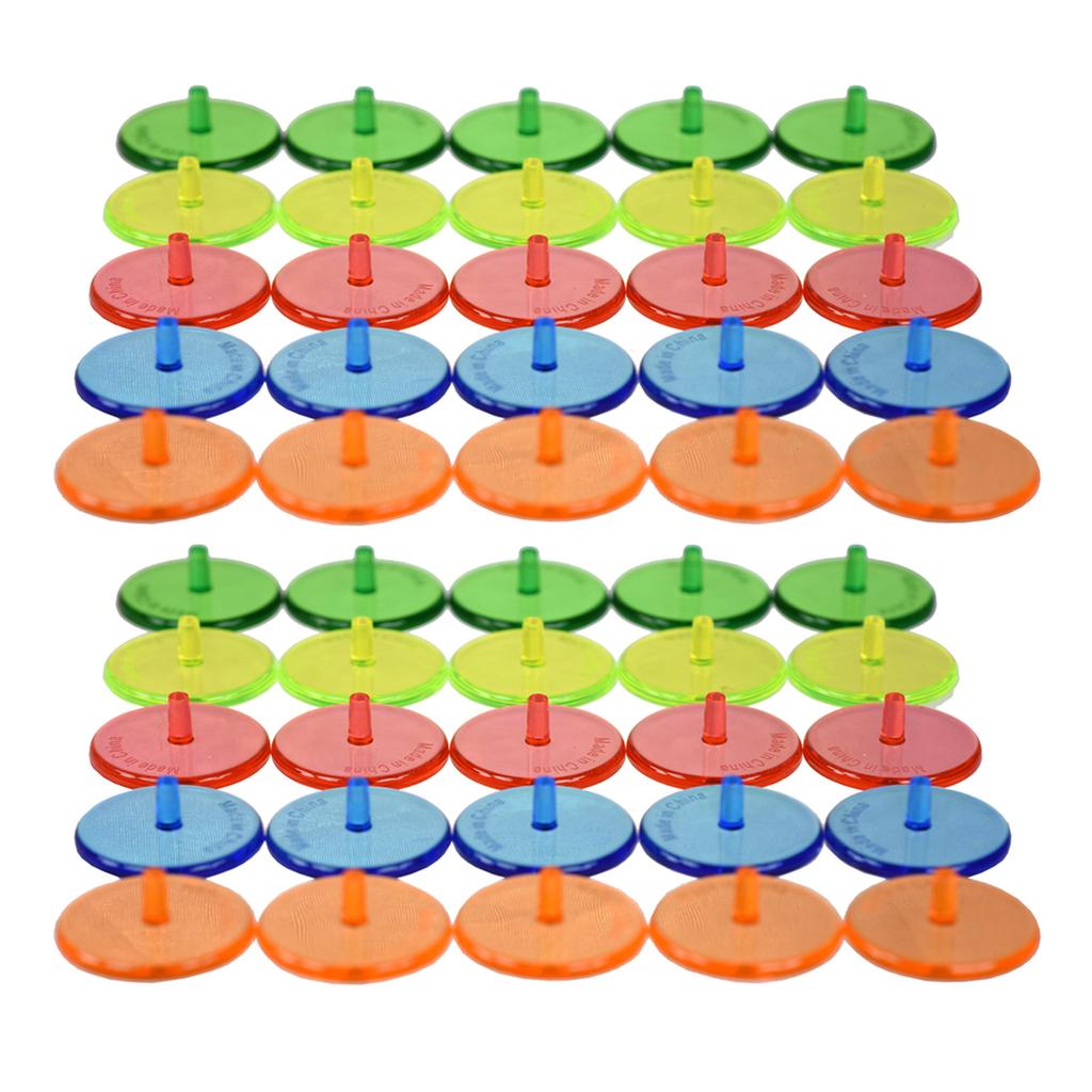 50Pcs Golf Ball Mark Position Markers Diameter 24mm Clear Plastic Flat Golf Ball Markers For Men Women Golf Games