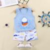 Kids Vest Set Summer Cotton Girls and Boys Vest + Shorts Set