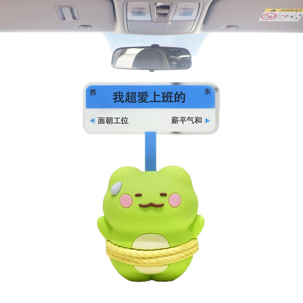 Cute Dash Car Decor Sweaty Design Cute Car Capybara Ornament Text Sign Design Resin Sheep Pig Green Frog Decor For Mood Helper