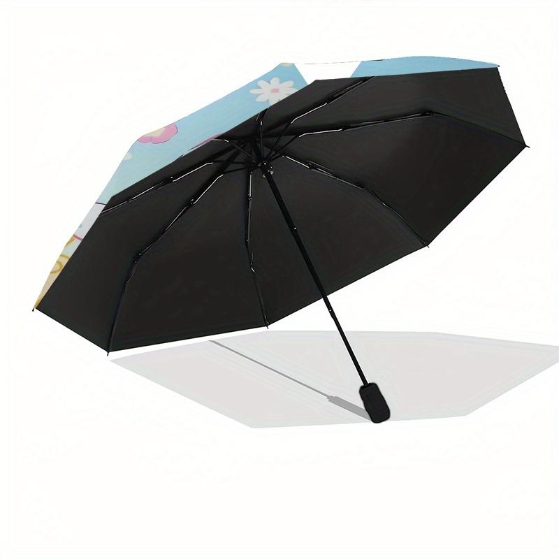 HangYodon Automatic Folding Umbrella-Simple 8-Rib Design, Bright Cartoon Pattern, Durable Iron Frame, Suitable For Travel, Outdoor, Beach-Cu