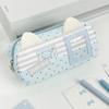Cat Ear Design Pen Bag Multi-Layer Pencil Pouch Large Capacity Stationery Bag  Gift