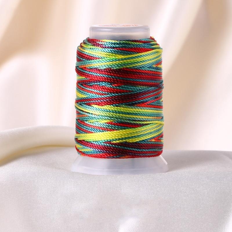 1 моток ручной работы, многопрядная нить, полиамидное волокно, цветная нить, ручной браслет-нить, плетеная веревка, плетение веревки, градиент, 18 прядей