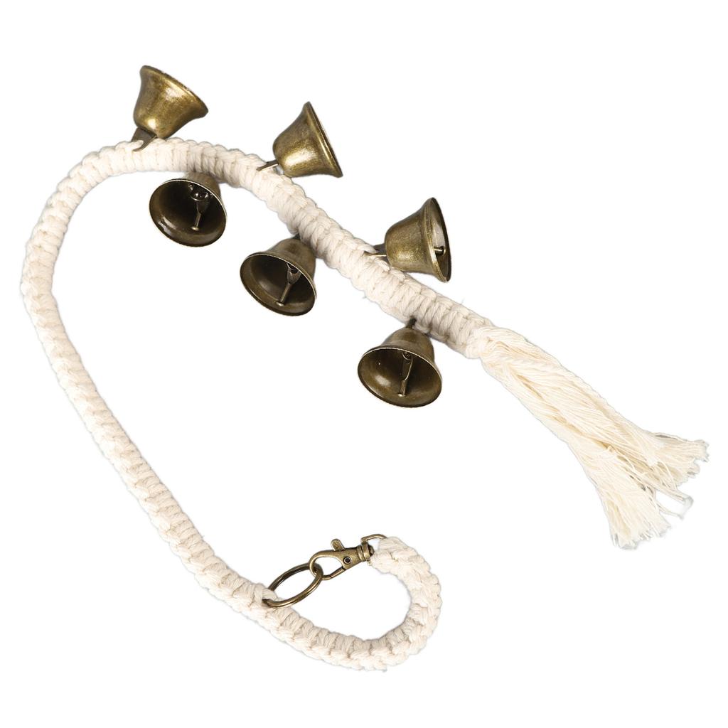 Подвесной хлопковый веревочный колокольчик для куклы, дрессировочные колокольчики для собак, ручная вязка, подвесной колокольчик для куклы, бронзовый