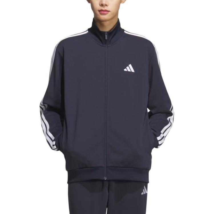 adidas Полосатая куртка с длинным рукавом и вышитым логотипом 3S Мужские куртки KR6430