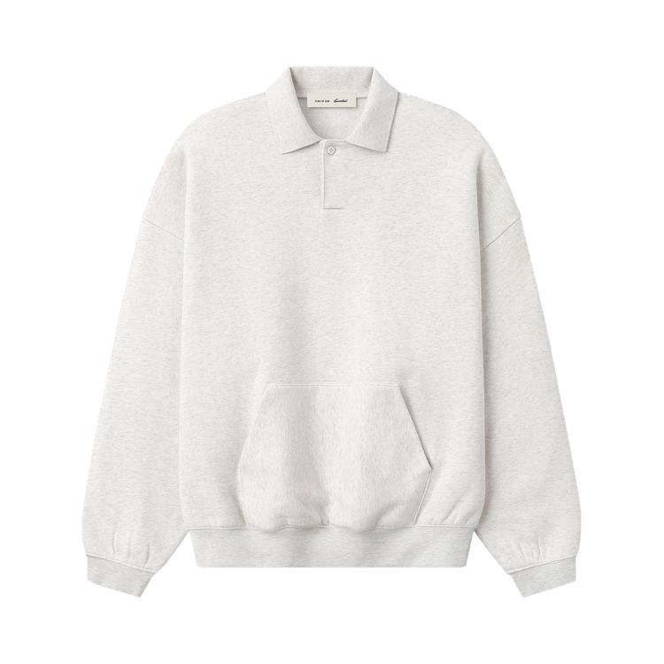 Fear of God Essentials Фирменная толстовка-поло 90-х Овсяный меланж/Светлый меланж Унисекс Топы Бежевый 192SP264374F