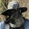Мужская шляпа от солнца со встроенным вентилятором, широкополая шляпа для рыбалки с воротником