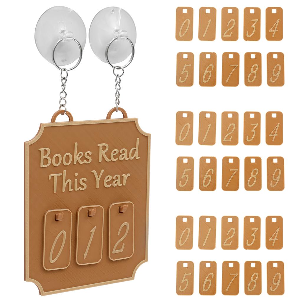 Books Read This Year Counter Sign Hanging Bookshelf Decor Plastic Bookish Enduring Counters for Library Home Book Lovers