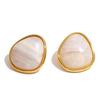 Yhpup Multi-Color Stainless Steel Acrylic Resin Popular Stud Earrings Spring Summer Gold Color Fashion Daily Jewelry PVD Plated