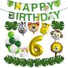 Animal-Themed Birthday Party Decorations, Animal Letter Flags, Foil Balloon Party Supplies Set
