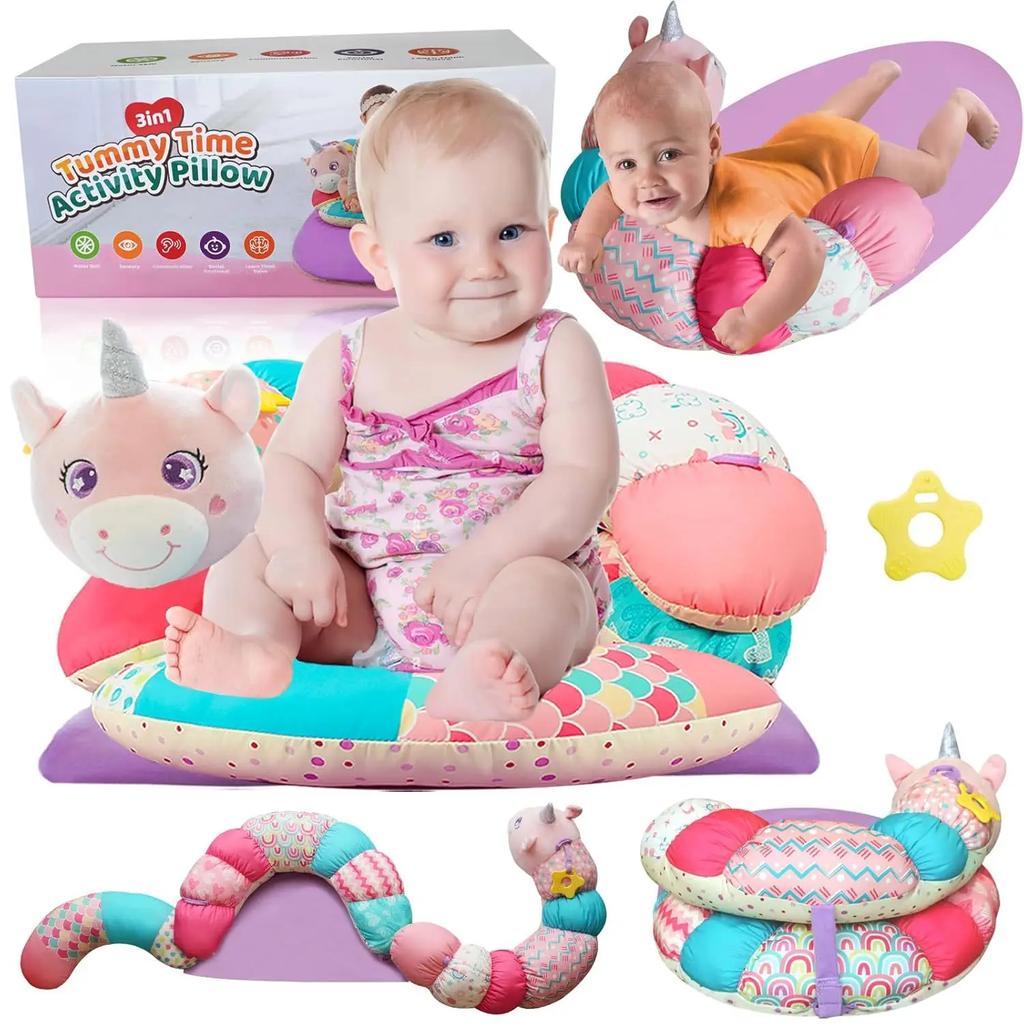 Детская подушка Игрушка для выкладывания на животик Подушка для лежания Высококонтрастная детская сенсорная игрушка Двусторонняя подушка Тренировочные подарки День рождения Коврики для подъема головы