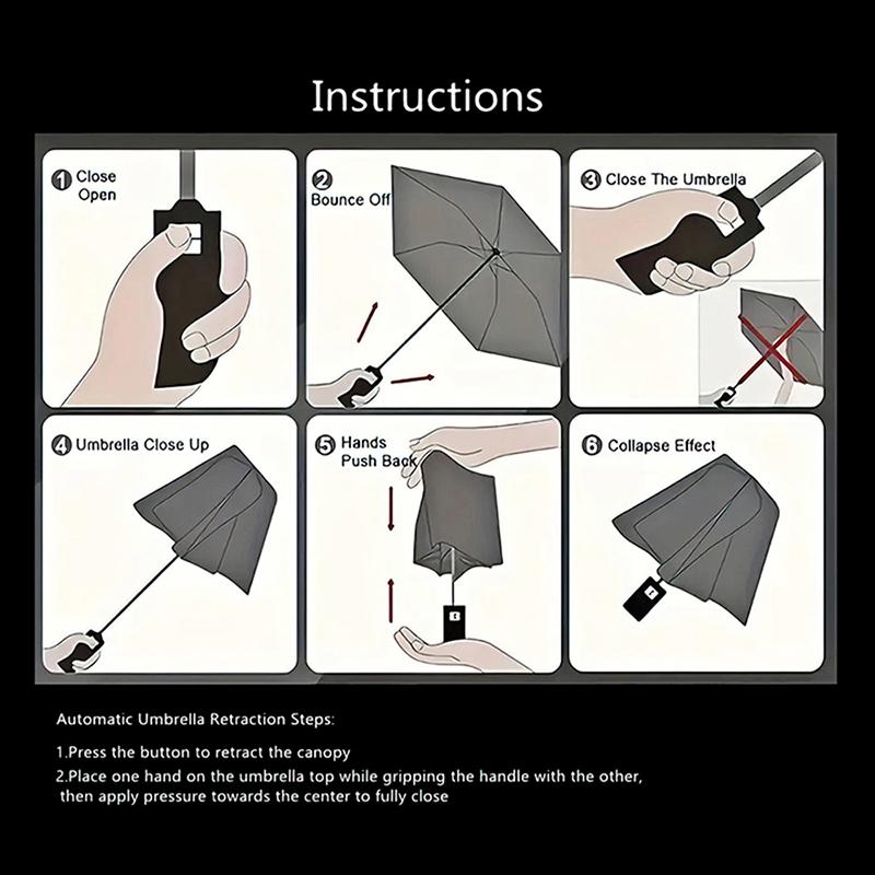 Husky pattern, automatic folding umbrella, portable and foldable design, 8 ribs, a Christmas or birthday gift.