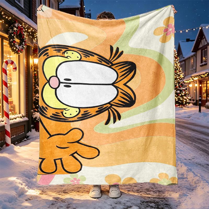 Garfield Pattern Blanket for Home Decoration, Bed, Sofa, Car Travel, Camping, Suitable for All Seasons, Birthday Christmas Gift