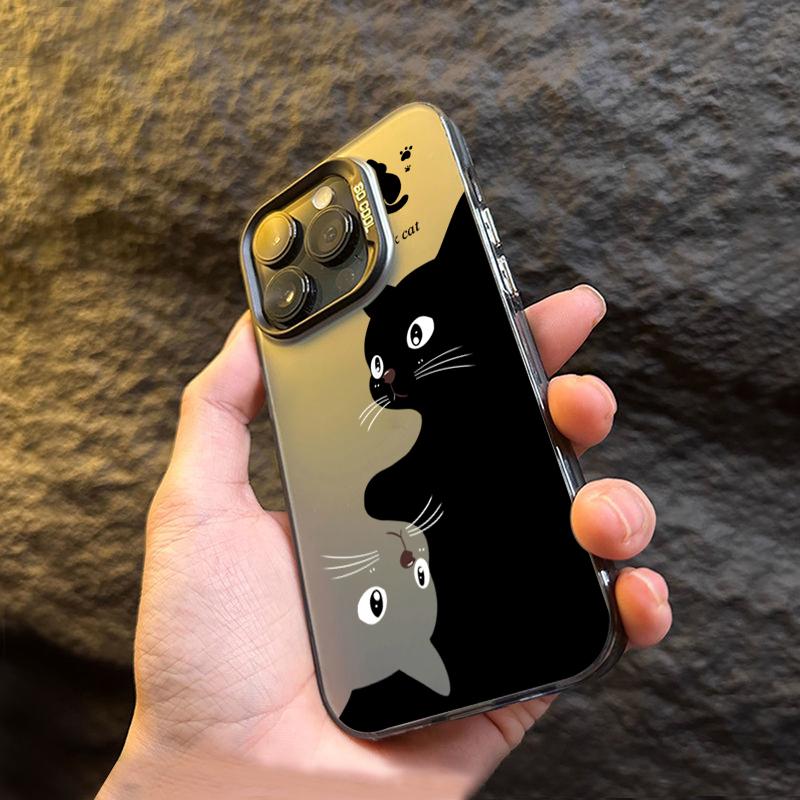 Cute Cartoon Black Cat Phone Case For Mi 14 13 12 12T 13T Pro 11 Lite 5G NE Poco F5 X5 X6 Pro 5G Silicone Soft Cover