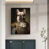 Animal Dog Portrait Art Canvas Painting Dog Dressed King Funny Posters and Prints Wall Art Pictures for Home Living Room Decor