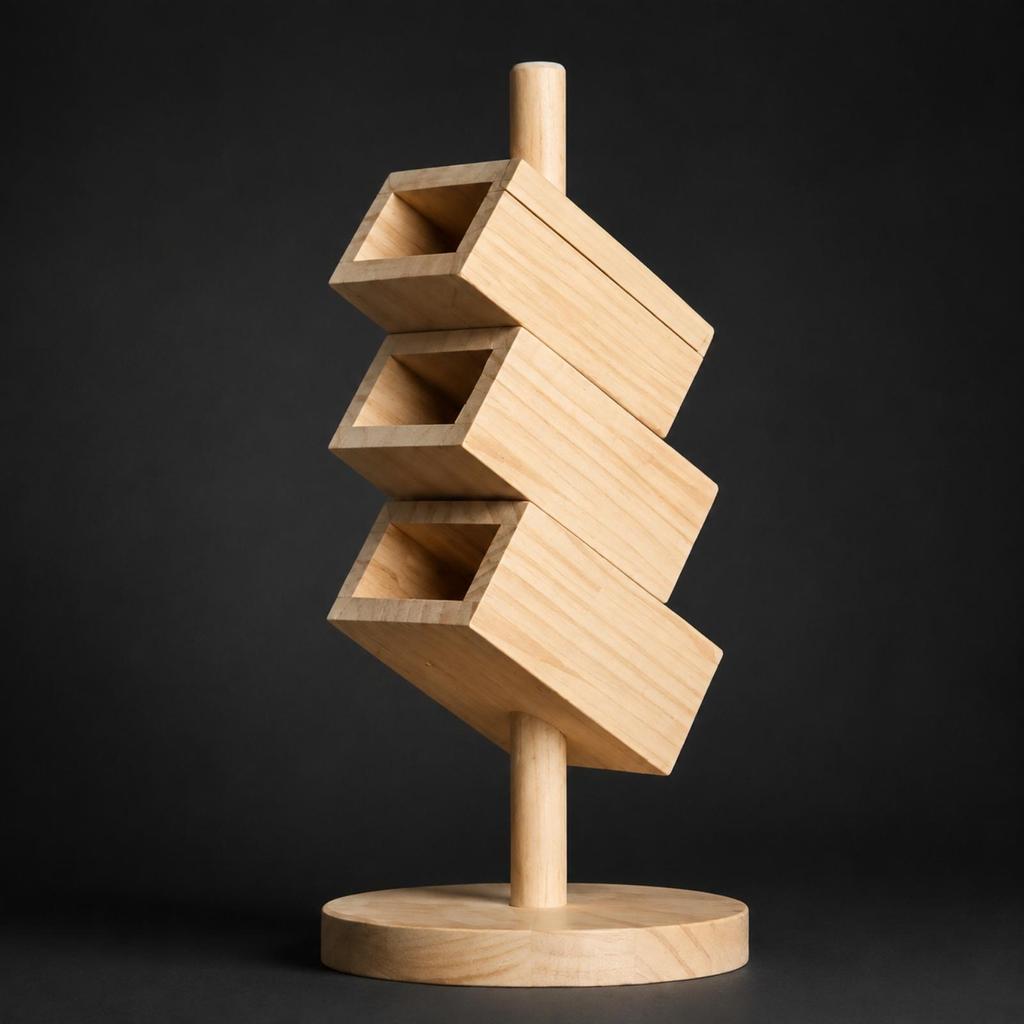 Solid Wood Rotating Desk Organizer Sturdy Desktop Storage Holder Multi-Purpose
