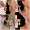 Bohemia Style Ethnic Style Tassel Earrings Green Water Drop Earrings Pendant  Summer Party