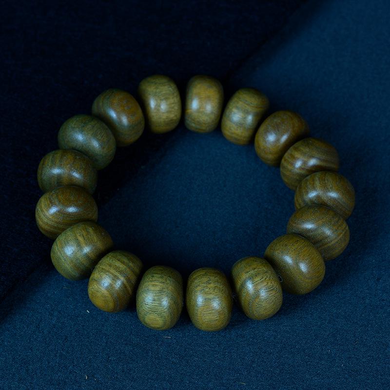 Браслет из 108 бусин из аргентинского зеленого сандала для мужчин и женщин - ручная работа, буддийская нить с прямым волокном.