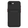 For iPhone 16e Case with Card Slot, Matte Anti-Fingerprint Back Cover, Slim Protective Phone Case