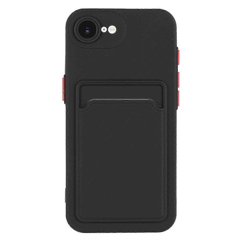 For iPhone 16e Case with Card Slot, Matte Anti-Fingerprint Back Cover, Slim Protective Phone Case
