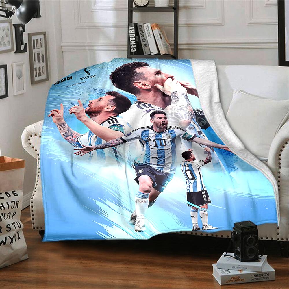 1pc Football Star (2) Blanket, Gift, for Men and Women, Soft Blanket, Good for Sofa Bed Couch Travel, Lightweight Flannel Blanket