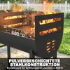 Charcoal Barbecue Grill with 2 Cooking Areas, Portable BBQ Trolley with Wheels, Height Adjustable Grates, Bottom Shelf