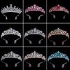 Bridal Hair Accessories Princess Rhinestone Crown with Combs Crystal Headband Silver Tiara Crown