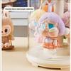 Labubu Display Case Transparent Rotating Storage Stand For Plush Dolls Blind Box Collection Clear Acrylic Organizer