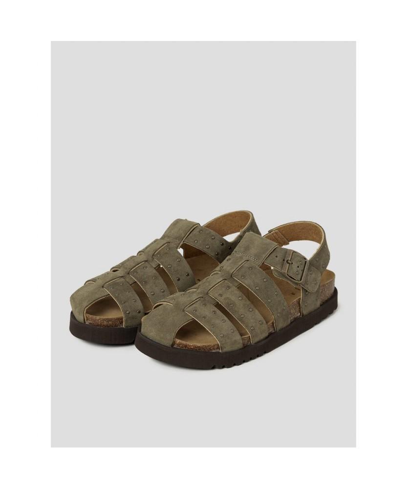 Scholl (Women) Fisherman Cork Sandals Khaki (Hh64K2C62H)