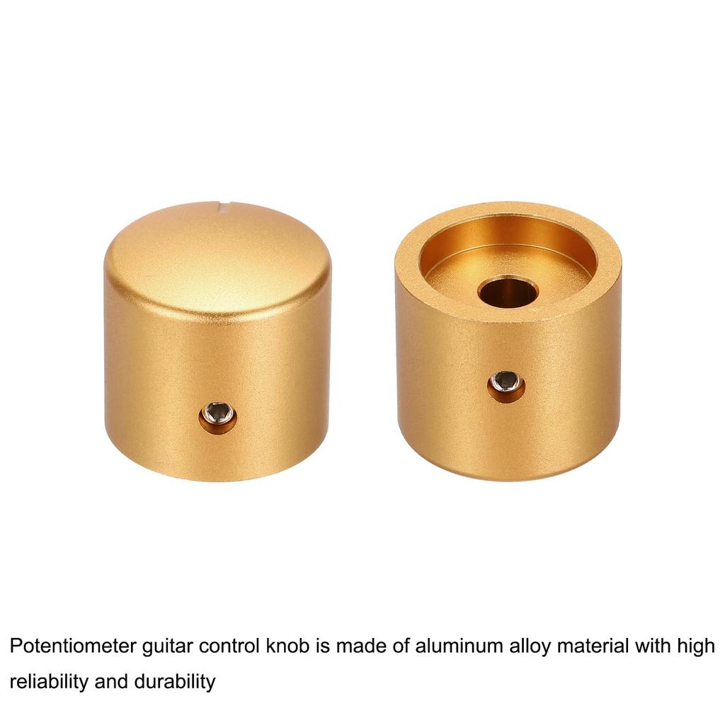 uxcell Aluminum Potentiometer Universal Volume Tone Control Knob for Guitar and Gold 3-Piece Knob, 1/4" (6mm) Bass, 15/16"