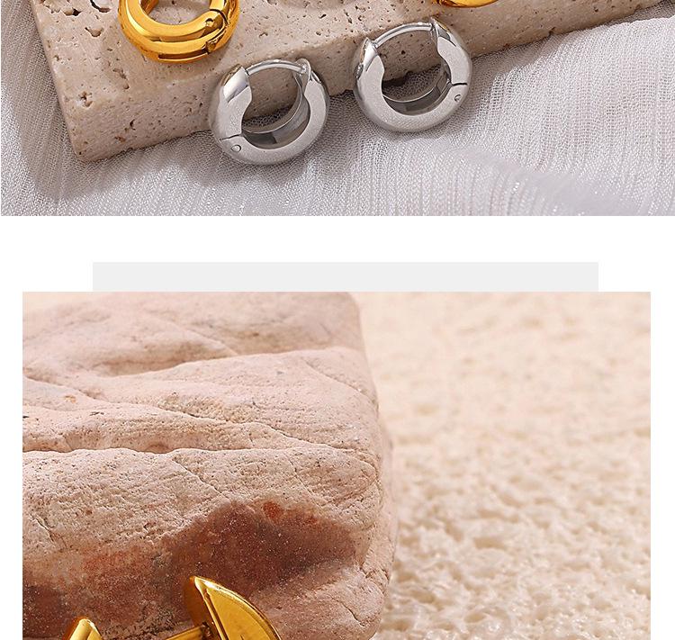 Минималистичные геометрические серьги-кольца из нержавеющей стали с покрытием из 18-каратного золота - Женские украшения в стиле легкой роскоши, холодном стиле