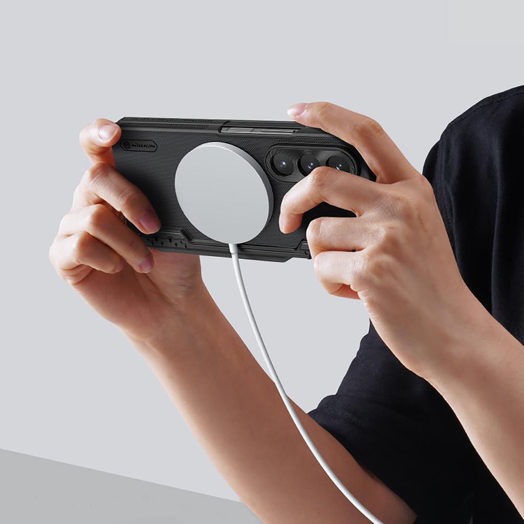 Nillkin Super Frosted Shield Magnetic Case with S Pen Holder for Samsung Galaxy Z Fold 6 5G - Black